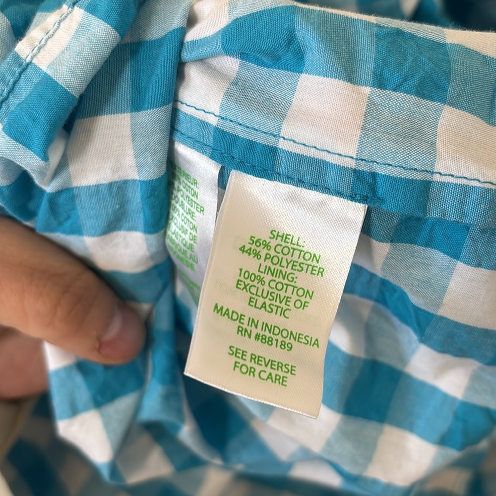 Lilly Pulitzer Sarafina Short Sleeve Turquoise Oasis Crinkle Gingham Size 14 NWT - Picture 8 of 8